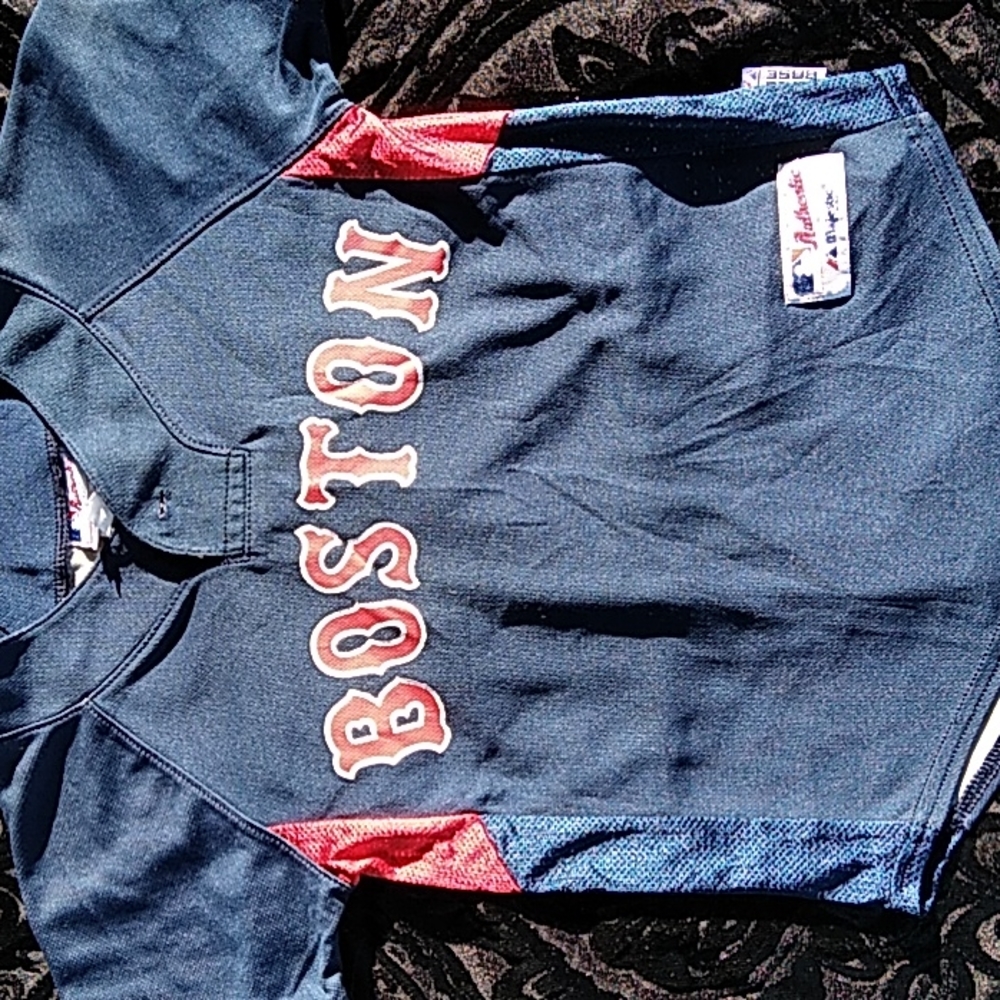 MLB Authentic Majestic Boston Red Sox Kids Pullover Jersey L